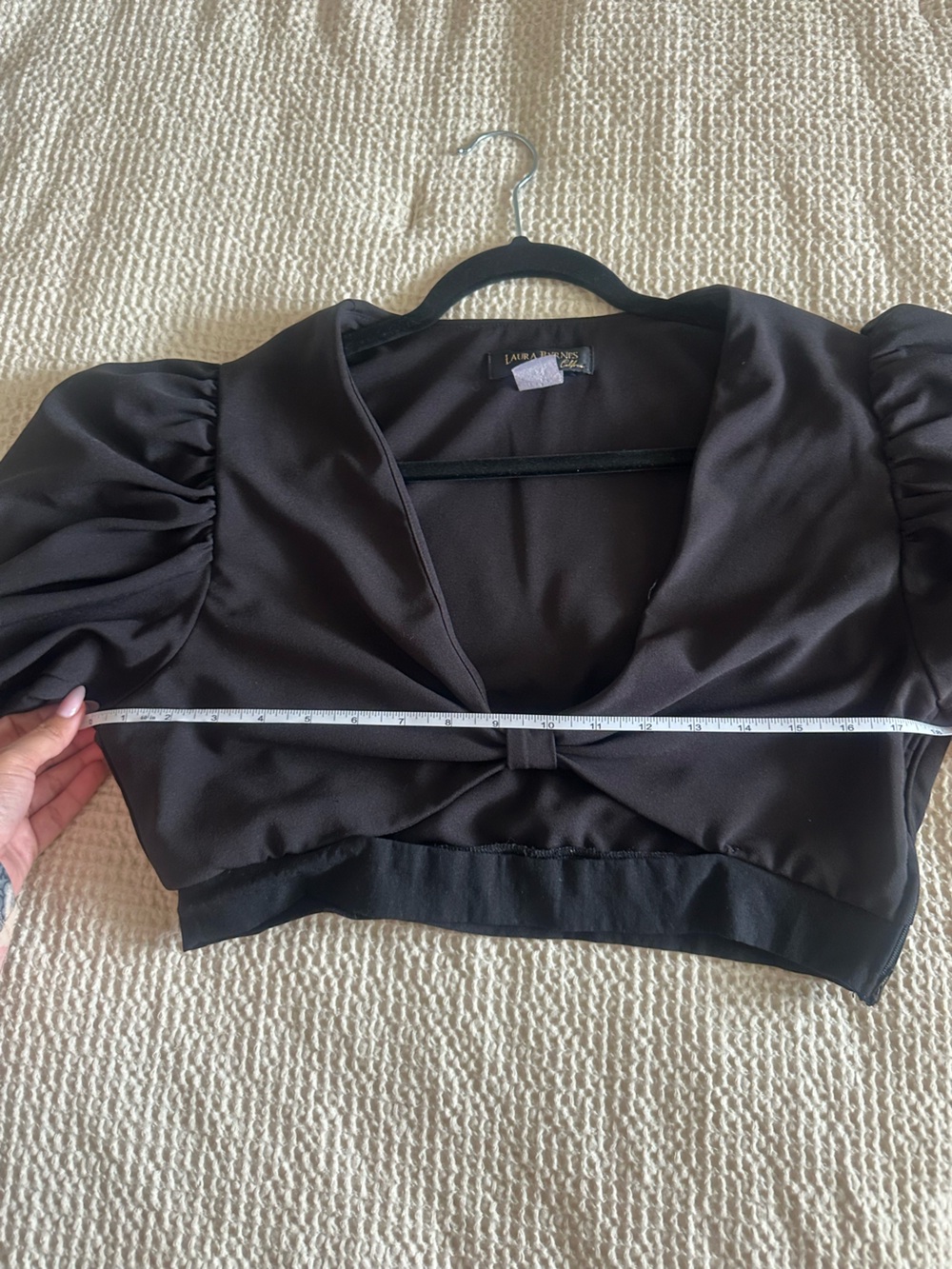 Laura Byrnes Pinup Girl long sleeve crop blouse - Picture 2 of 4